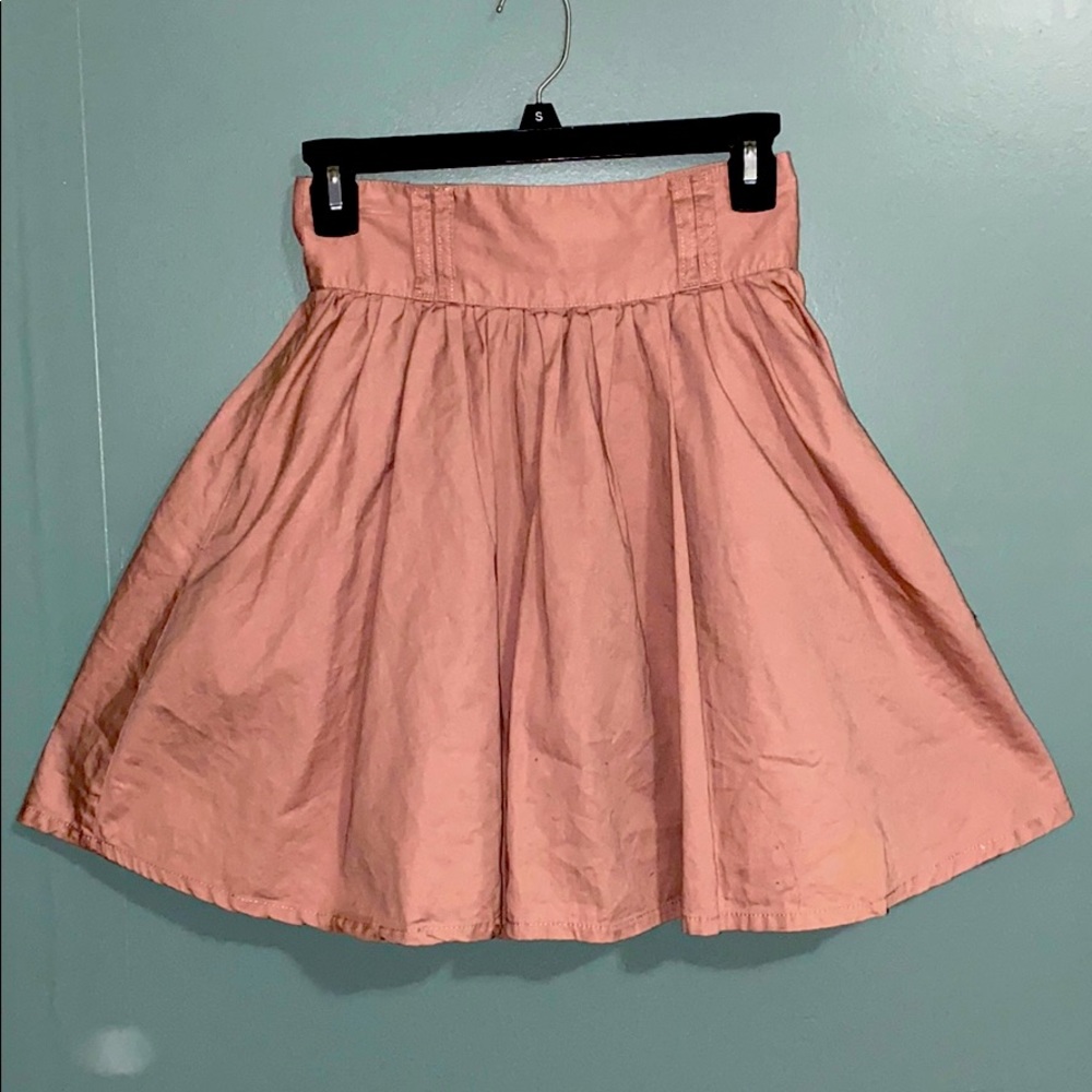 fitted high waist pink skirt